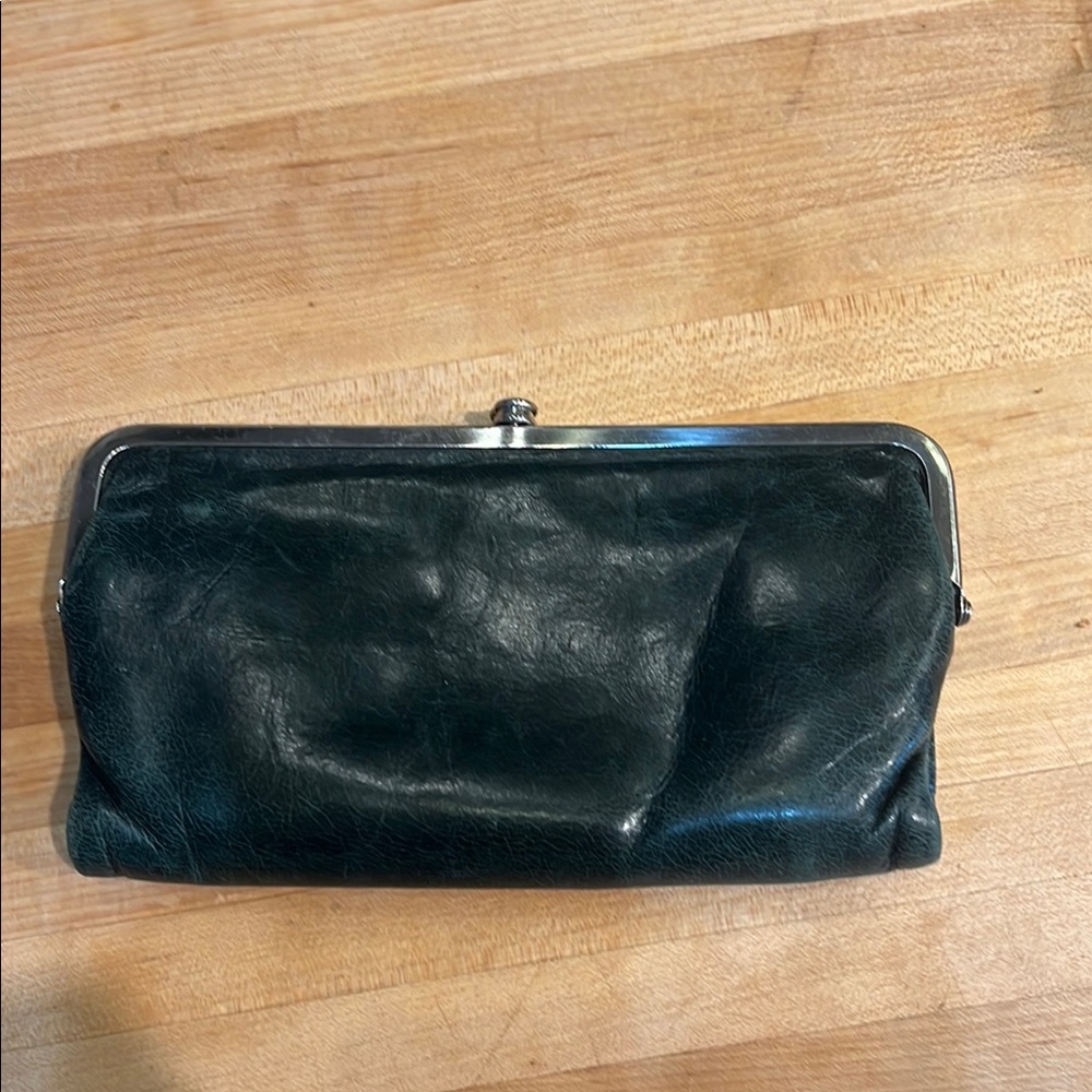 HOBO Dark Green Leather Clutch